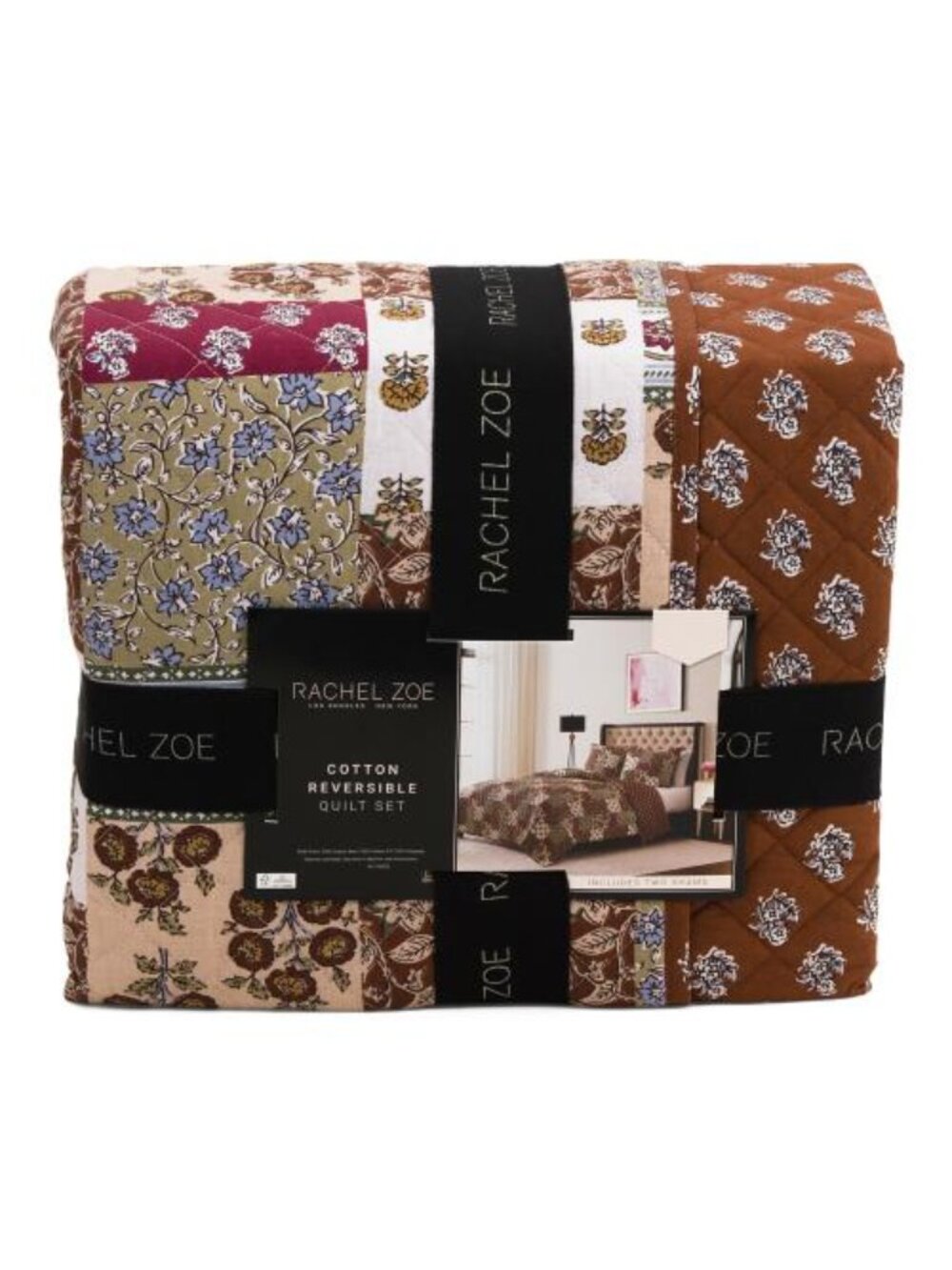 RACHEL ZOE Cotton Patchwork Quilt Set